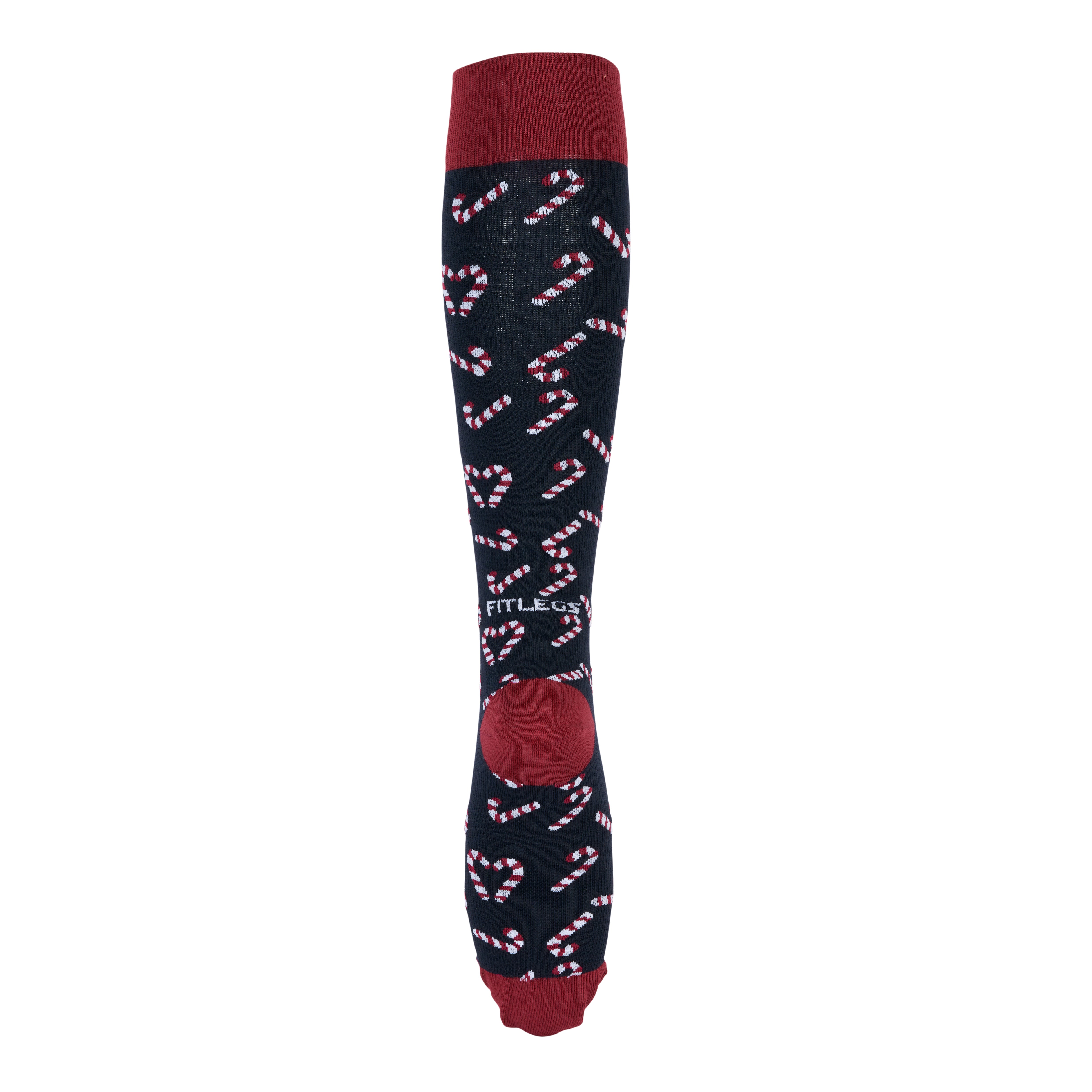 FITLEGS® Christmas Candy Cane Everyday Compression Socks