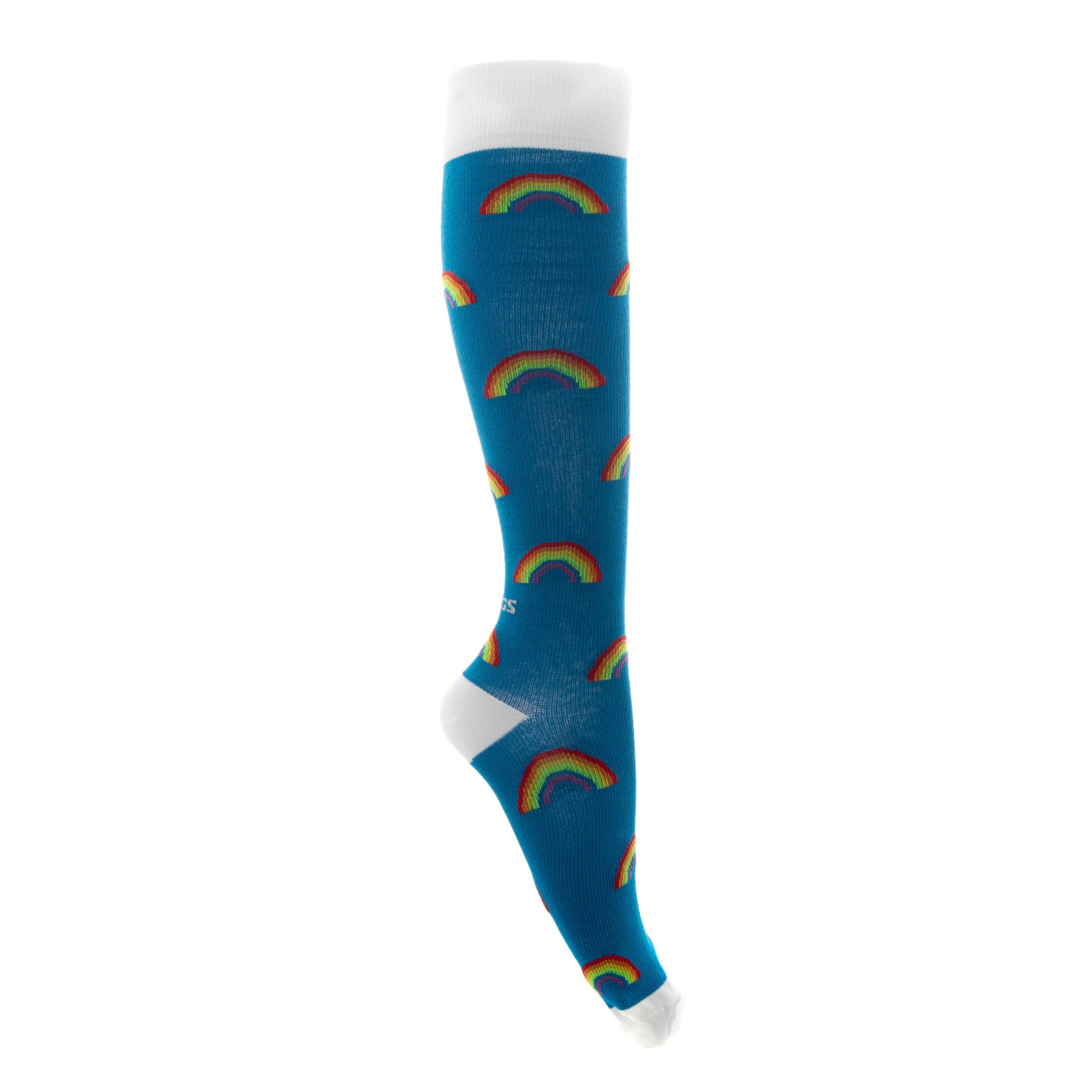 fitlegs compression socks for every day life - rainbow pattern