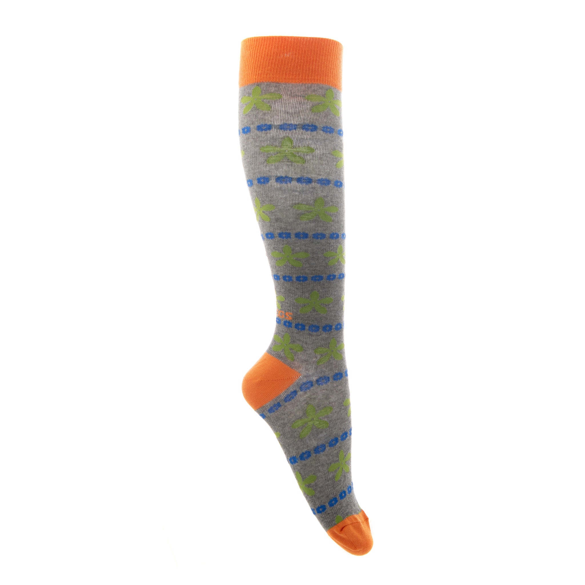 fitlegs everyday life compression socks - knee high - grey and orange