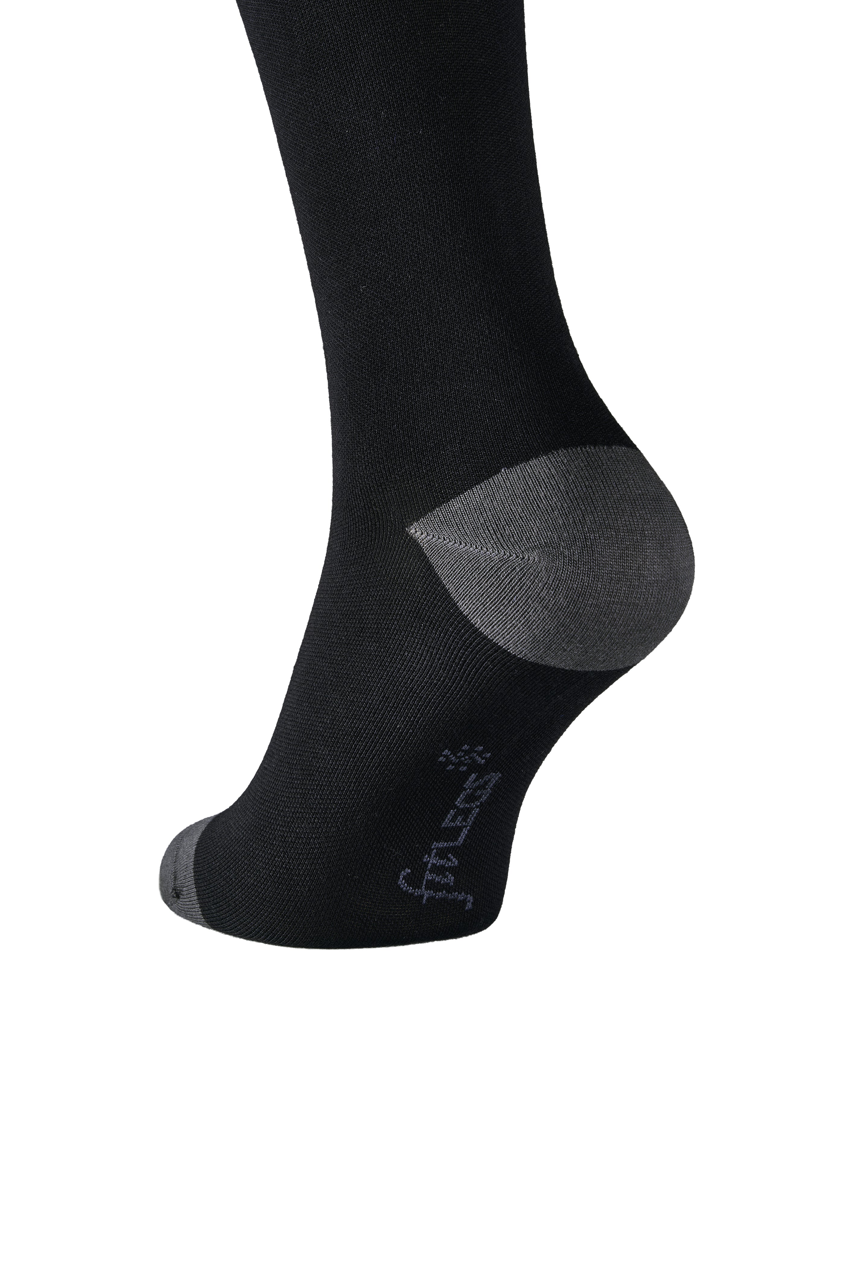 fitlegs everyday life compression sock contrast black grey closeup