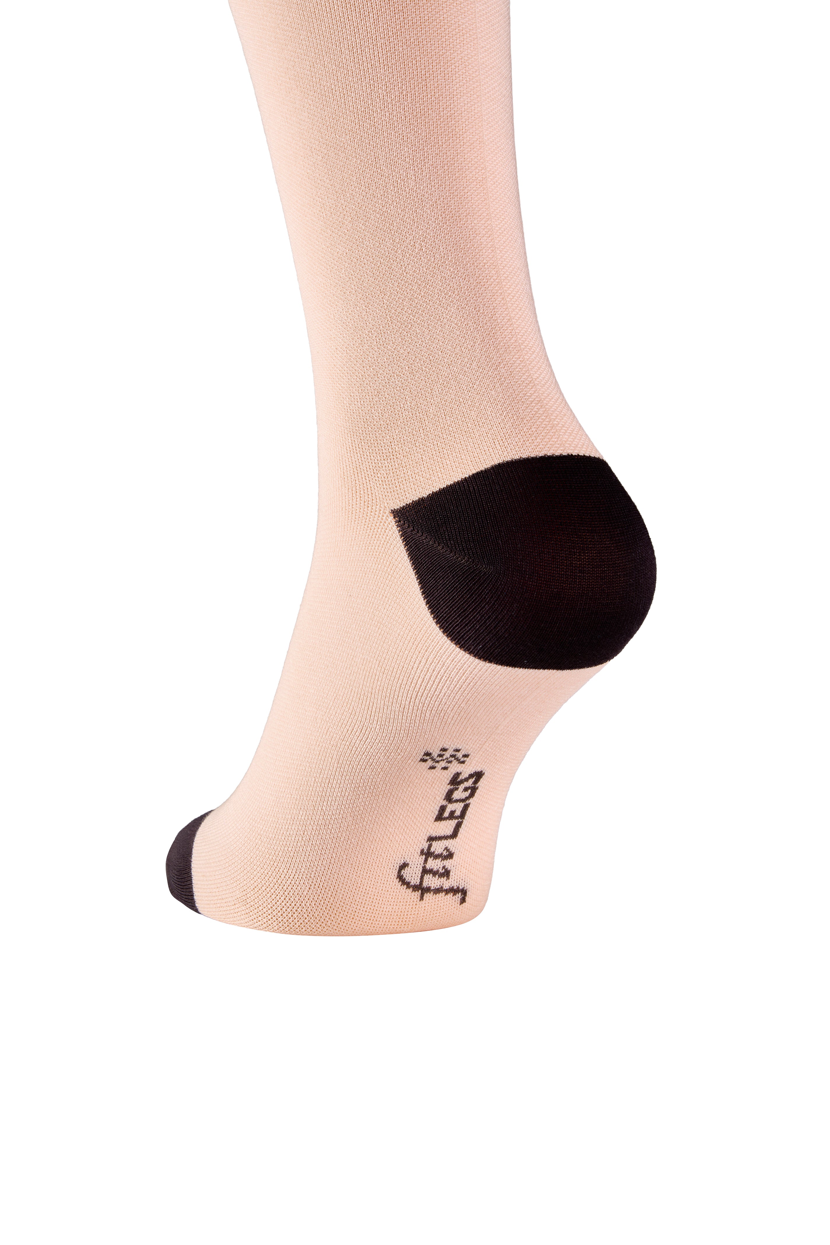 fitlegs everyday life compression sock contrast peach brown closeup