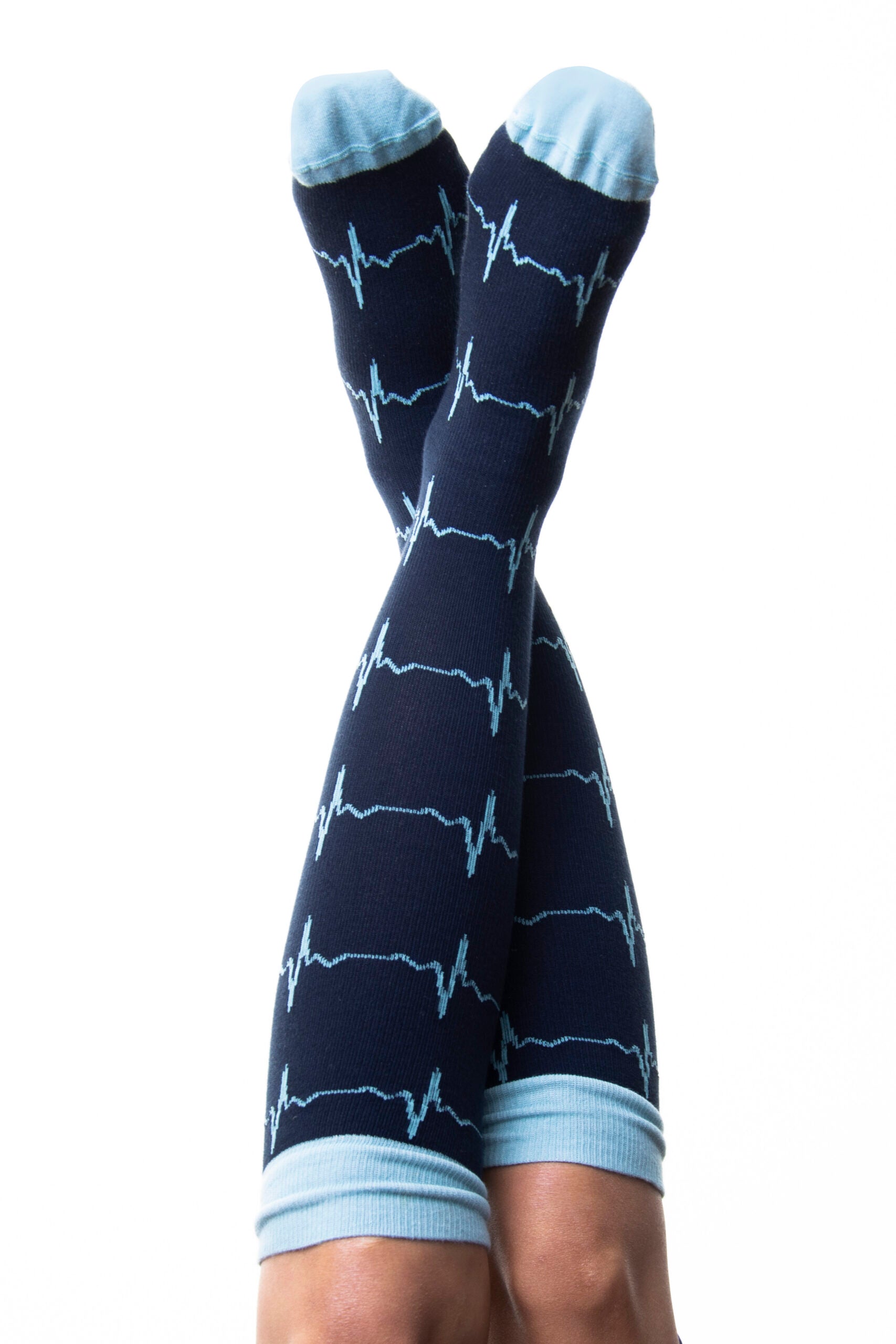 fitlegs life compression socks heartbeat - crossed legs