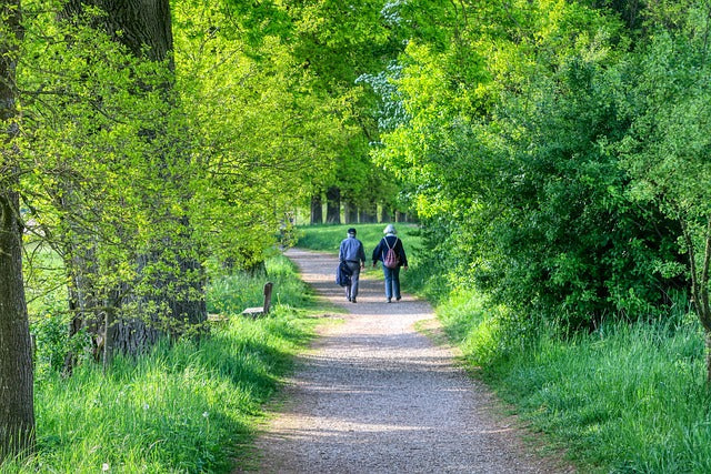 older people wearing compression socks on a walk