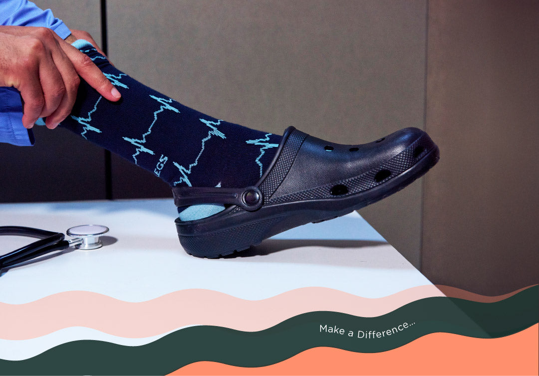 Everyday Life compression socks for nurses and medical workers -  heartbeat pattern
