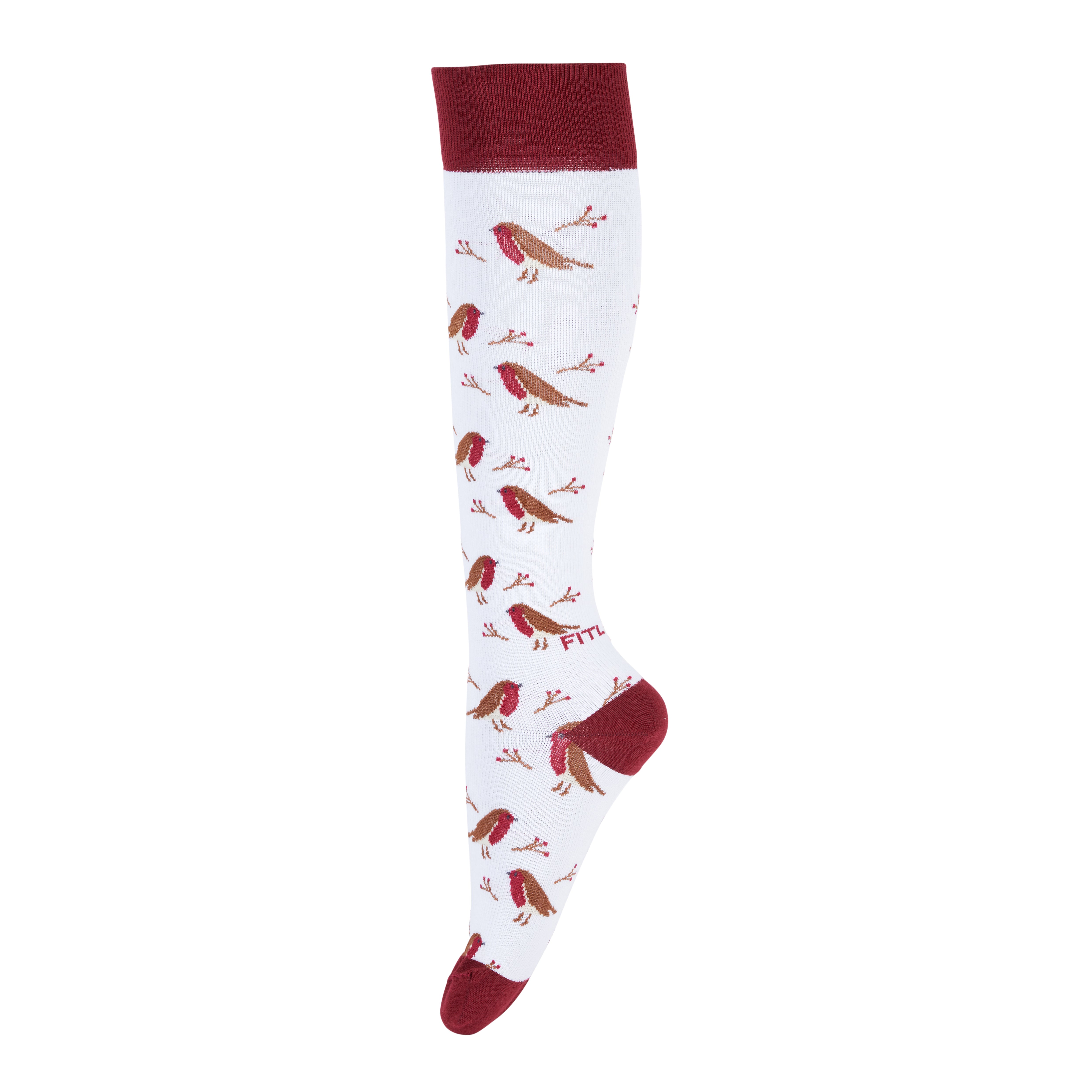 FITLEGS® Christmas Robins Everyday Compression Socks