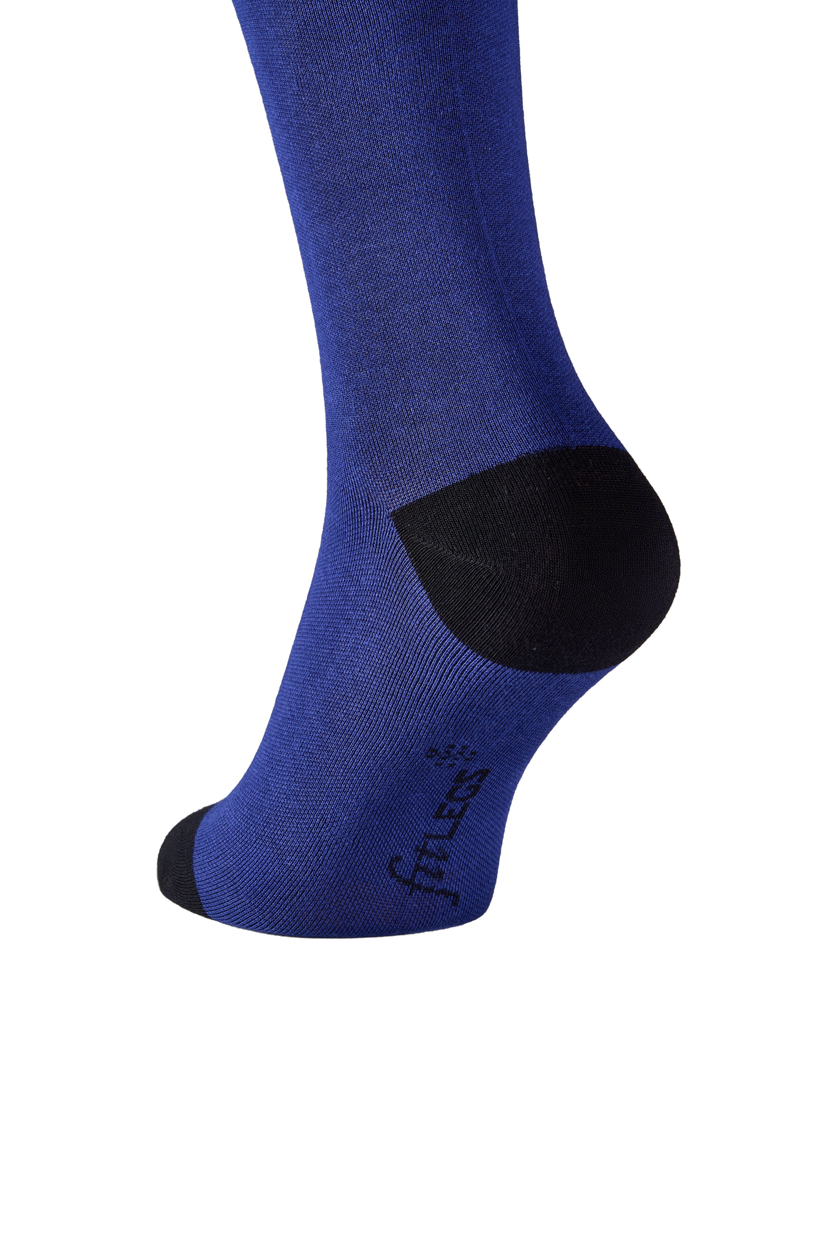 fitlegs everyday life compression sock contrast blue black closeup