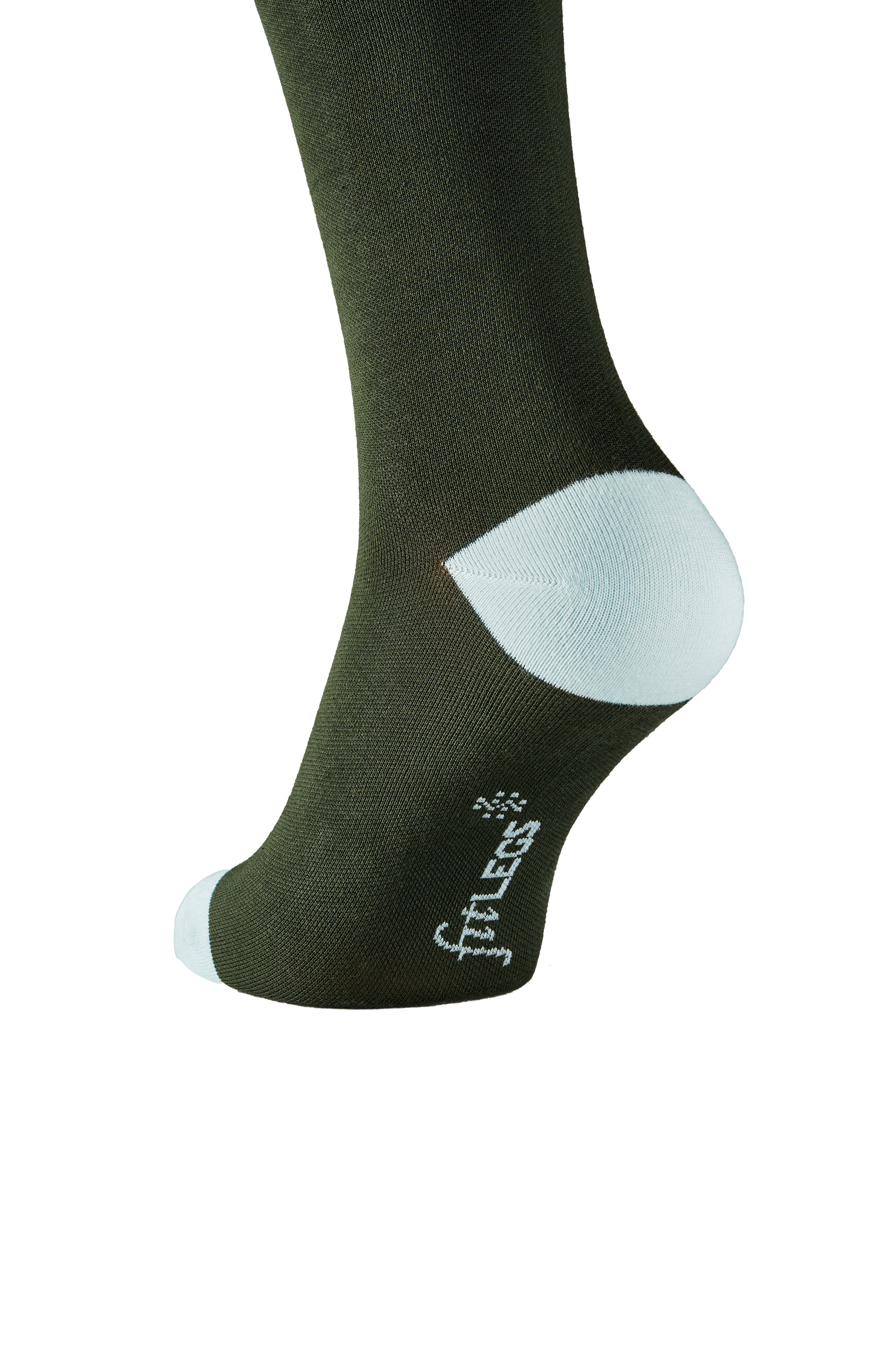 fitlegs everyday life compression sock contrast forest green turquoise closeup