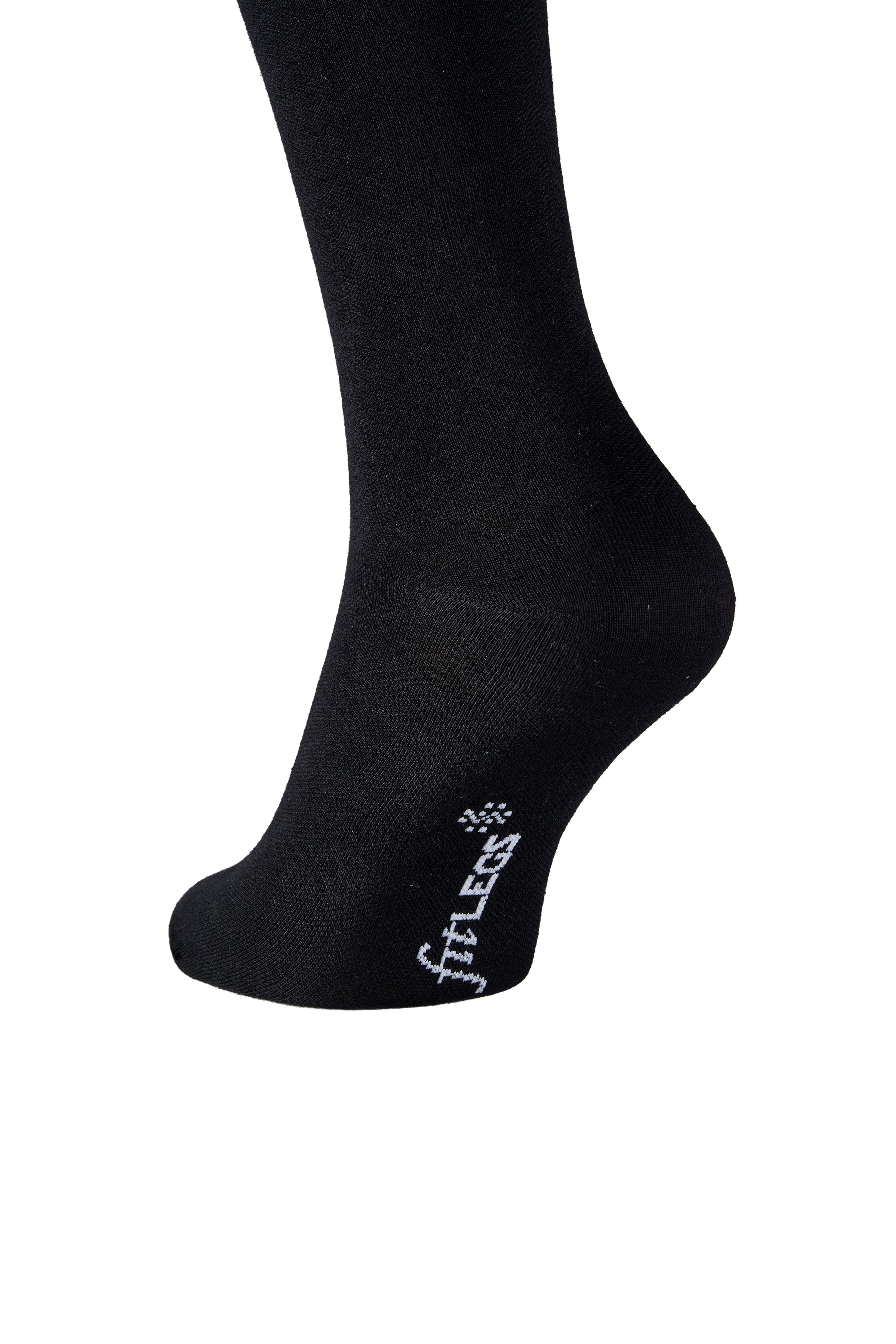fitlegs everyday life compression sock solid black closeup