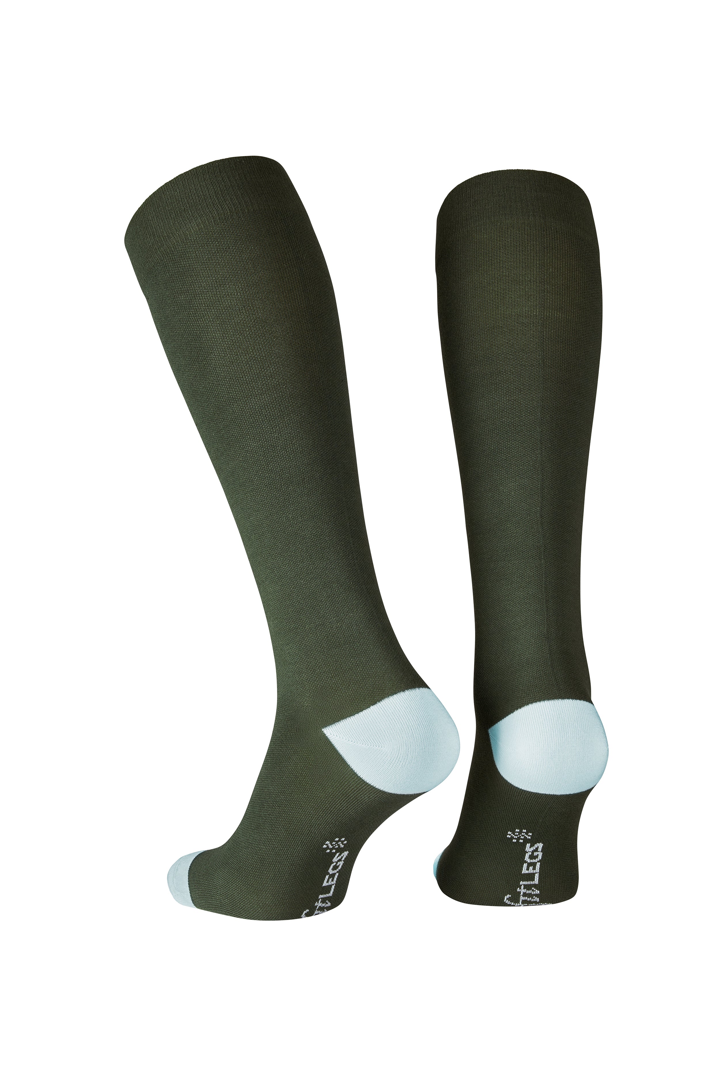 fitlegs everyday life compression socks contrast forest green turquoise pair